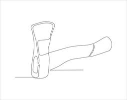 Continuous Line Drawing Of Axe. One Line Of Axe. Hatchet Continuous Line Art. Editable Outline. vector