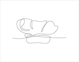 Continuous Line Drawing Of Chef Hat. One Line Of Chef Hat. Chef Hat Continuous Line Art. Editable Outline. vector