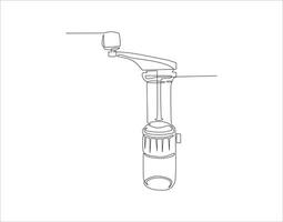 Continuous Line Drawing Of Manual Coffee Grinder. One Line Of Coffee Grinder. Grinder Continuous Line Art. Editable Outline. vector