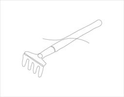 Continuous Line Drawing Of Shovel. One Line Of Shovel. Gardening Tool Continuous Line Art. Editable Outline. vector