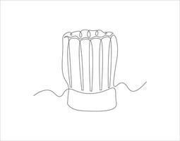 Continuous Line Drawing Of Chef Hat. One Line Of Chef Hat. Chef Hat Continuous Line Art. Editable Outline. vector