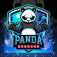 Panda warrior mascot. esport logo design vector