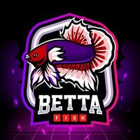 Dumbo ear betta fish mascot. esport logo design vector