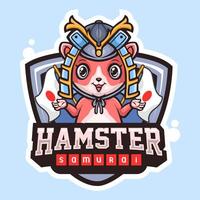 Hamster samurai mascot. esport logo design vector