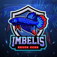 Imbelis betta fish mascot. esport logo design vector