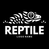 black and white reptile lizard logo and simple vector