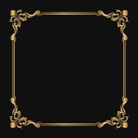 gold vintage frame border ornament vector