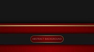 red and black abstract background with gold lines vector