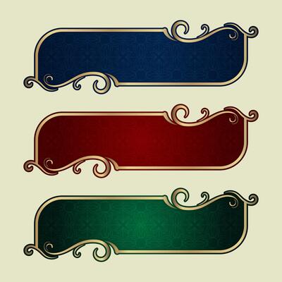 vintage border ornament, 3 color variants
