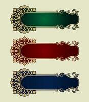 vintage border ornament, 3 color variants vector