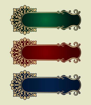 vintage border ornament, 3 color variants