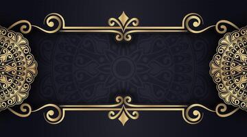 Luxury black background with ornamental mandala vector