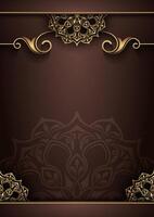 luxury brown background, with gold mandala ornaments vector