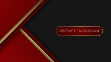 red and black abstract background with gold lines vector