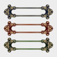 vintage border ornament, 3 color variants vector