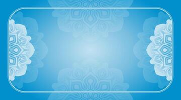 blue gradient background with mandala decoration vector