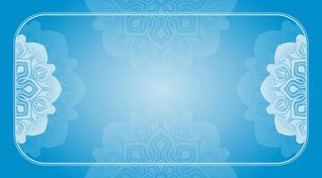 blue gradient background with mandala decoration vector