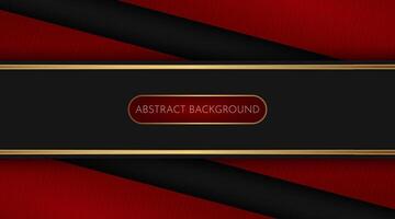 red and black abstract background with gold lines vector