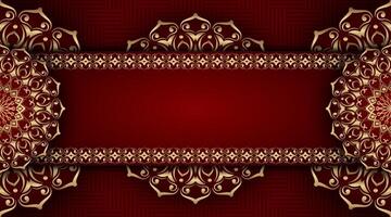 Luxury red background with mandala ornament vector