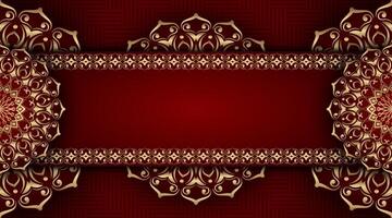 Luxury red background with mandala ornament vector