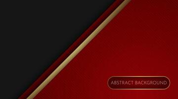 red and black abstract background with gold lines vector