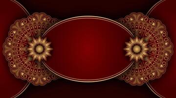 luxury red background with mandala ornament vector
