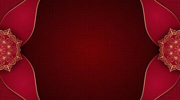 Red luxury background with mandala ornament vector