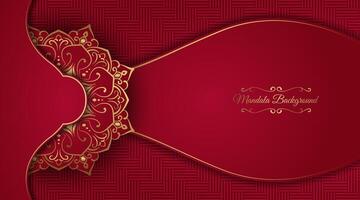 Red luxury background with mandala ornament vector