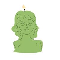 Hand drawn hand made candle - portrait of woman vector