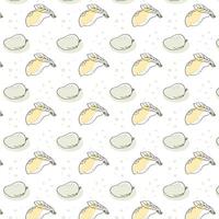 Seamless pattern with mango, tropical fruit background vector