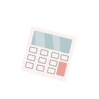 Calculator, math device in pastel colors. Minimalistic design. vector