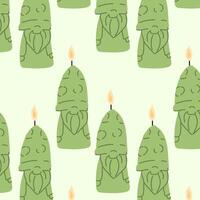 Aromatherapy Seamless Pattern with Candles vector