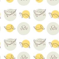 Seamless pattern with mango, tropical fruit background vector