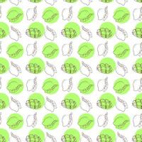 Seamless pattern with mango and green round shape vector