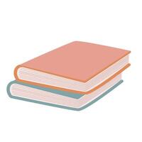 horizontal stack of colored pastel books vector