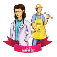 1st may happy labour day its international worker's day card design vector