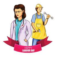 Primero mayo contento labor día sus internacional del trabajador día tarjeta diseño vector