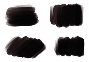 Ink paint black brush stroke splatter set design vector