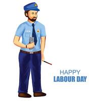 1st may happy labour day for men worker card design vector