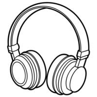 headphone outline illustration digital coloring book page line art drawing vector