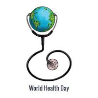 World health day background with stethoscope card design vector