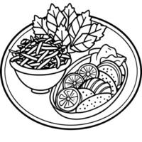 Gyro food outline illustration digital coloring book page line art drawing vector