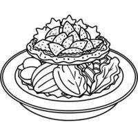 Kebab outline illustration digital coloring book page line art drawing vector