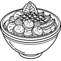 Gyro food outline illustration digital coloring book page line art drawing vector