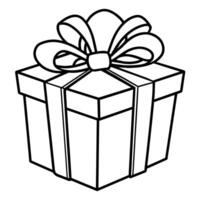 Gift Box outline illustration digital coloring book page line art drawing vector