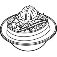 Gyro food outline illustration digital coloring book page line art drawing vector