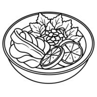 Gyro food outline illustration digital coloring book page line art drawing vector