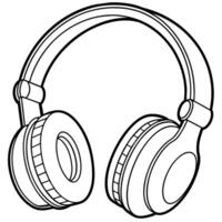 headphone outline illustration digital coloring book page line art drawing vector