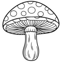 Mushroom outline illustration digital coloring book page line art drawing vector