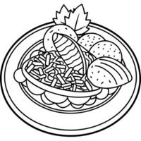 Gyro food outline illustration digital coloring book page line art drawing vector